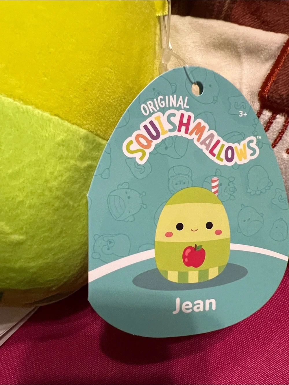 Squishmallows Green Apple, Frog & Cow Plush Set of 3, Jean ,Wendy, Borsa, 7.5 in